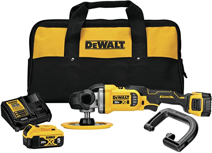 Buy DEWALT 20V MAX* XR Cordless Polisher Kit, Rotary, Variable Speed, 7-Inch, 180 mm DEWALT 20V MAX* XR Cordless Polisher Kit, Rotary, Variable Speed, 7-Inch, 180 mm (DCM849P2)  