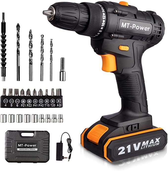 Buy Clearance MT-Power Cordless Drill Set, Power Drill with 25 Drill Bits, Power Tool Kit, Electric Screwdriver Set 