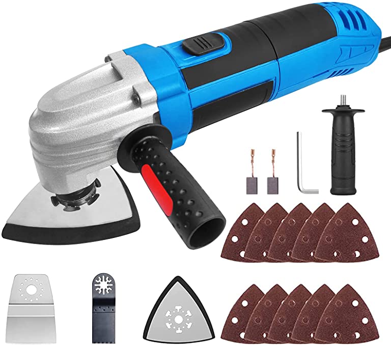 Buy 2.5-Amp 22000 OPM Oscillating Saw 4.5°Oscillation Angle Low Noise Electric Oscillating Tool Accessories Corded Oscillating Multitool Tool Kit with 6 Variable Speeds for Cutting,Sanding, and Slotting 