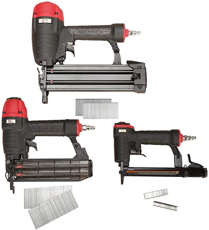 Buy 3PLUS HCBTF3SP Pneumatic Nail Gun Combo Kit with Finish Nailer, Brad Nailer, and Fine Wire Stapler, 3-Piece Finish and Trim Kit, 3PLUS HCBTF3SP Pneumatic Nail Gun Combo Kit with Finish Nailer, Brad Nailer, and Fine Wire Stapler, 3PLUS HCBTF3SP Pneumatic Nail Gun 