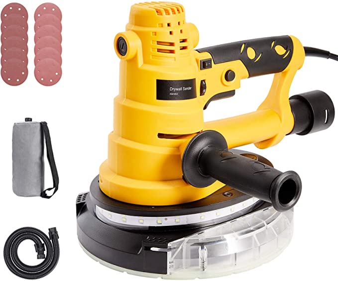 Buy CO-Z 750W Handheld Drywall Sander with Vacuum Attachment and Handles, Drywall Refinishing Sander with Dust Collector and Lights, Lighted Wall and Floor Residue Removal Power Tool for Low Wall Painting Work 