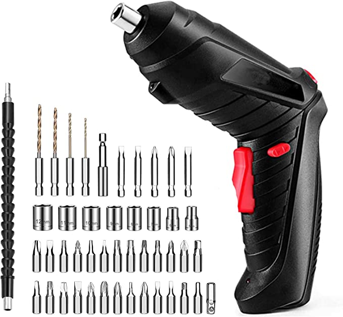 Buy 47 in 1 Power Screwdrivers, Rechargeable Cordless Drill Screwdriver Bits Set, 3.6V Li-ion Electric Rotatable Drill Screwdriver with 3.5Nm Max Torque for Home Improvement DIY Projects (black)  