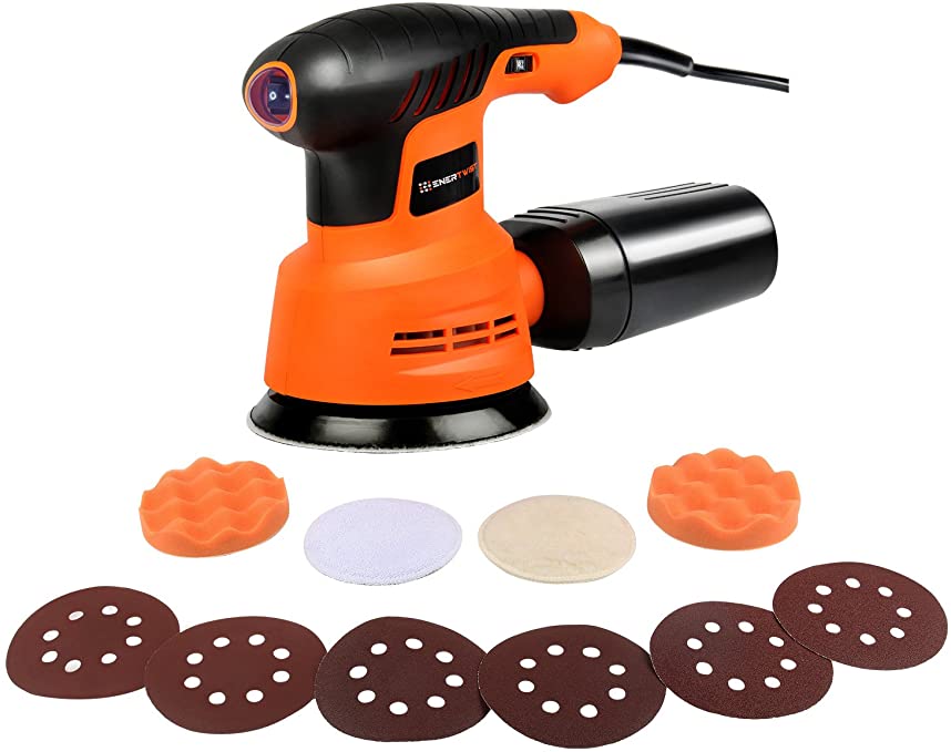 Buy ENERTWIST Orbital Sander, 5 Inch Variable Speed 2.4A Electric Random Orbit Sander Kit ENERTWIST Orbital Sander, 5 Inch Variable Speed 2.4A Electric Random Orbit Sander Kit 