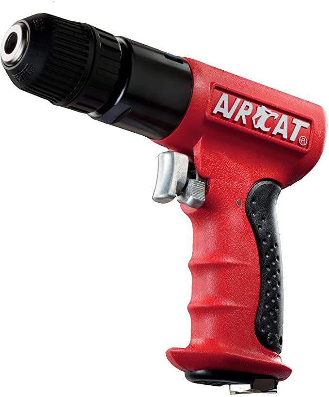 Buy AIRCAT 4338.6 HP 3/8-Inch Composite Reversible Drill with Jacobs Chuck, Red, 1,800 RPM 