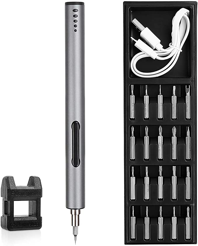 Buy Beyoung Mini Electric Screwdriver, Small Portable Cordless Power Screwdriver Set with 23 Pieces, LED Light, and Magnetic Mat, Handy Repair Tool for Phone, Watch, Camera, and Laptop 