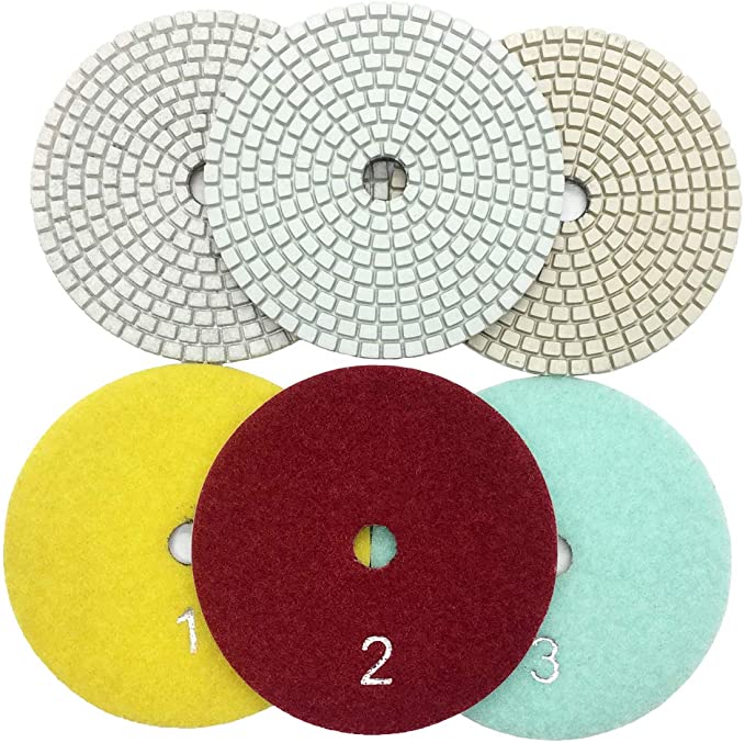 Buy WEIERSHENG Diamond Wet Polishing Pads 4 Inch 3-Step Polishing Pad for Granite Marble Concrete Stone Floor Polish, Set of 3 (4 INCH)  