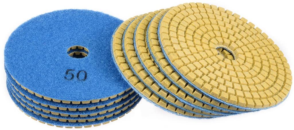 Buy Diamond Polishing Sanding Grinding Pads Discs 4 Inch Grit 50 10 Pcs for Granite Concrete Stone Marble 