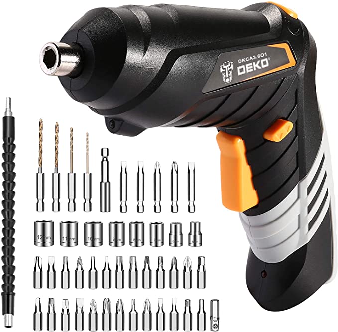 Buy Household Battery for DEKOPRO Cordless Screwdriver, 3.6V Electric Screwdriver Drill Driver Power Rechargeable, 47pcs Accessories, 2 Position Adjustable, USB Rechargeable with LED Light 