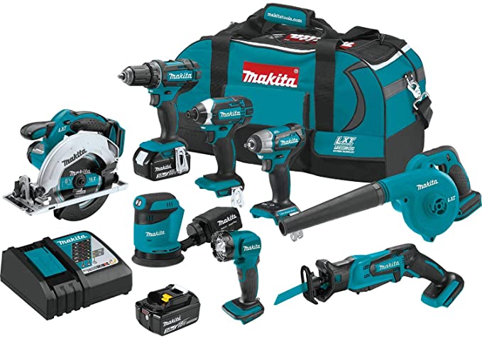 Buy Makita 18V LXT Lithium-Ion Cordless 8-Piece Combo Kit XT801X1 (3.0Ah)  