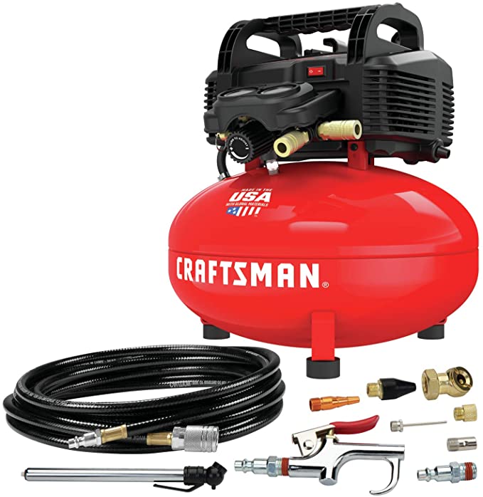 Buy CRAFTSMAN 6 Gallon Pancake Oil-Free Air Compressor with 13-Piece Accessory Kit (CMEC6150K)  