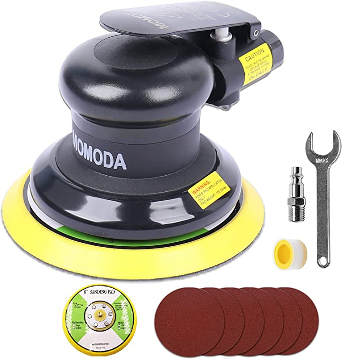 Buy MOMODA Random Orbit Air Sanders,5 Inch Air Palm Random Orbital Sander,Adjustable Speed,Grinding Sanding for Car,Metal,Wood Wax,Metal Work 