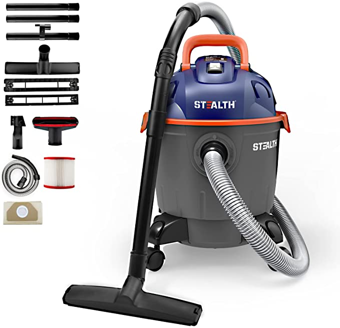 Buy EMV051 Dark Gray Stealth 5 Gallon Wet Dry Vacuum, 5.5 Peak HP Motor, 3 in 1 Multifunctional Portable Shop Vacuum with Blower, Ideal for Home, Garage, Basement, Jobsite 