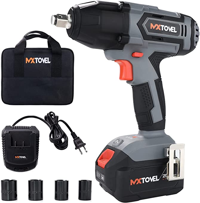 Buy Electric Impact Wrench Set with 3000mAh Battery and Fast Charger MXTOVEL 20V MAX Cordless Impact Wrench 1/2