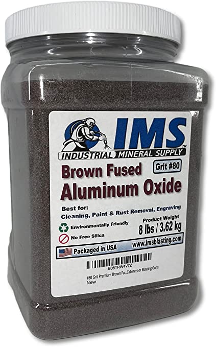 Buy 8 lbs3.62 kg - Medium Grade High Density & Anti-Skid Sand Blasting Abrasive Media for Blasting Cabinets or Blasting Guns - IMS #80 Grit Premium Brown Fused Aluminum Oxide 