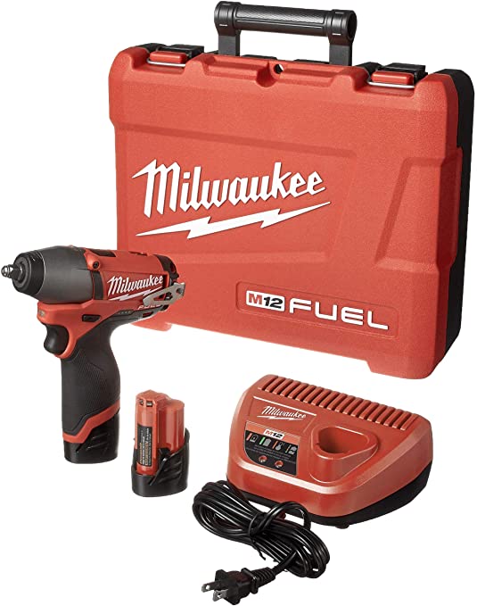 Buy Milwaukee 2454-22 M12 Fuel 3/8 Impact Wrench Kit With 2 Battens 