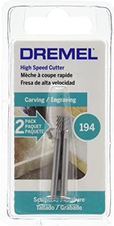 Buy Carving Bit for Dremel 194 Rotary Tool- Ideal for Wood, Plastic, and Soft Metals, Silver 