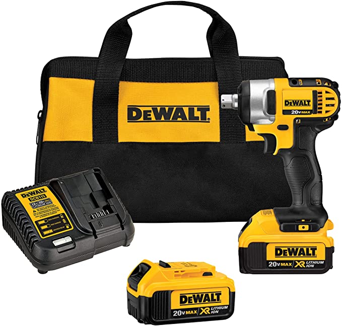 Buy Yellow DEWALT 20V MAX Cordless Impact Wrench Kit with Detent Pin (DCF880M2) 