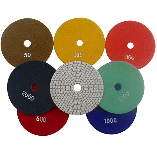 Buy Granite Stone Concrete Marble Konfor Professional Grade Diamond Polishing Pads 5 Inch Wet 7 Piece Set 