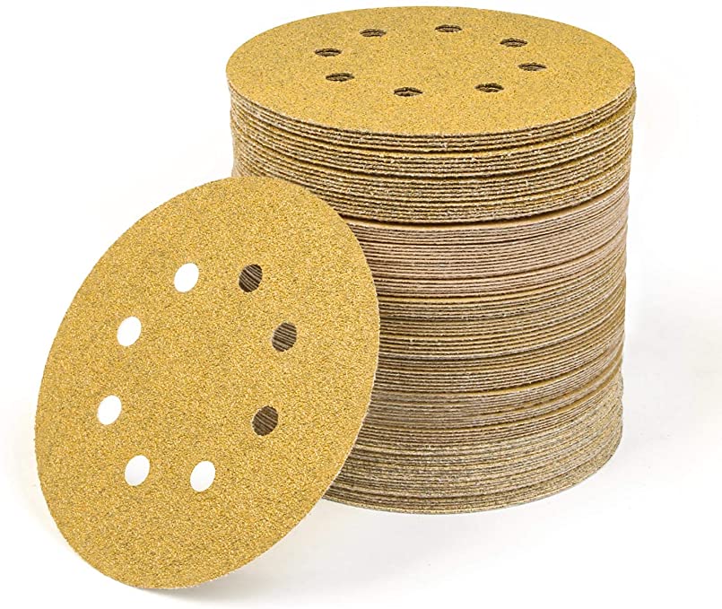 Buy ET-OSA-100 Enertwist 5 Inch 8 Hole Hook and Loop Sanding Discs, Pack of 100, 60/80/120/150/220 Grits Orbital Sandpaper 