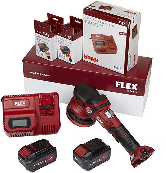 Buy Flex XCE 8 125 18.0-EC/5.0 | Cordless Forced Rotation Polisher Kit | 2 Batteries 