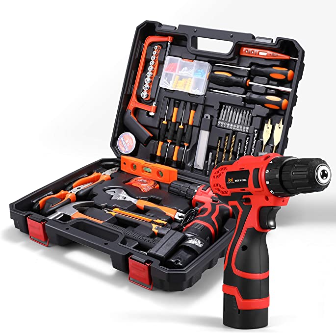 Buy HOH-Tech Cordless Drill Driver Tool Kit, Power Tools Kit 108Pcs Household Power Tools Drill Set with 16.8V Home Cordless Repair Kit Tool Set HOH-Tech Cordless Drill Driver Tool Kit, Power Tools Kit 108Pcs Household Power Tools Drill Set with 16.8V Home Cordless Repair Kit Tool Set 