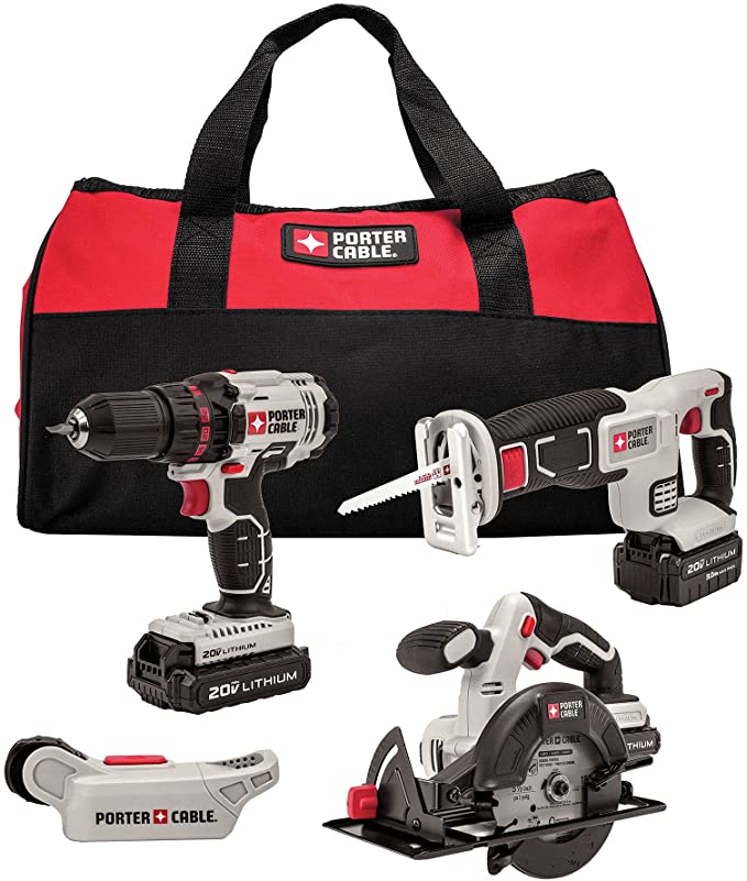 Buy PORTER-CABLE 4-Tool Cordless Drill Combo Kit PORTER-CABLE Cordless Drill Combo Kit PORTER-CABLE Cordless Drill Combo Kit PORT (PCCK616L4)  