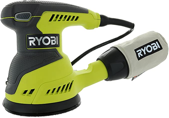 Buy Ryobi RS290G 2.6 Amp 12,500 OPM Single Speed Corded Random Orbit Sander with 3 Pads and Dust Bag 