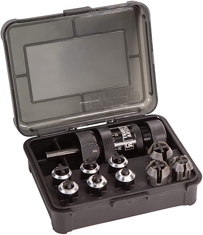 Buy Universal Precision Case Trimmer with HSS Construction, Drill Press or Hand Drill Functionality, and Reloading Storage Case by Frankford Arsenal 