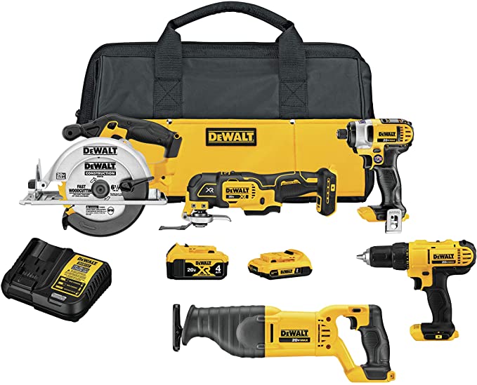 Buy 5-Tool DEWALT 20V MAX* Cordless Drill Combo Kit (DCK551D1M1)  