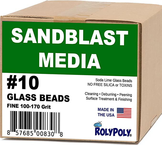 Buy Glass Beads #10 (10 LBS) 100-170 Grit Sandblasting Media for Sandblaster Abrasive, Blasting Gun, and Sand Blast Cabinet 