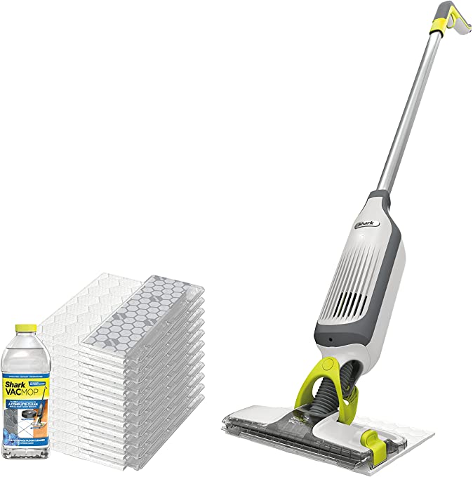 Buy Vacuum Mop Bundle with 12 Disposable VACMOP Pads and 12 oz. Cleaning Solution, White, Shark VM200P12 VACMOP 