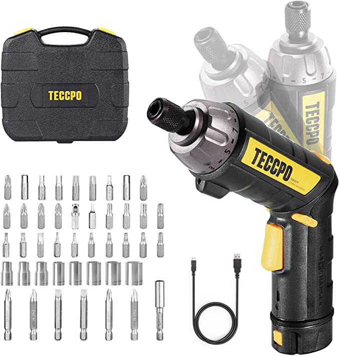 Buy TECCPO 2 In 1 Power Screwdriver/Flashlight, 9+1 Torque Gears, 1/4