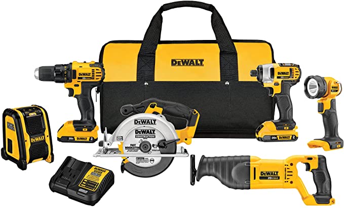 Buy DEWALT 20V MAX Combo Kit, 6-Tool Compact (DCK620D2)  