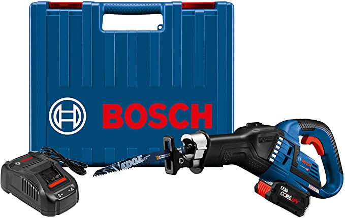 Buy GSA18V-125K14A 18V EC Brushless BOSCH 1.25-Inch Multi-Grip Reciprocating Saw Kit with (1) CORE18V 8.0-Ah Performance Battery 