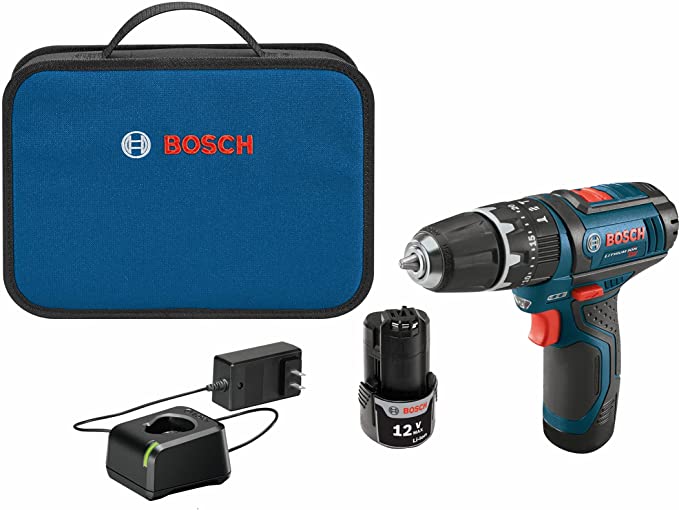 Buy 3/8-Inch BOSCH PS130-2A 12-Volt Lithium-Ion Ultra-Compact Hammer Drill/Driver Kit, Blue 