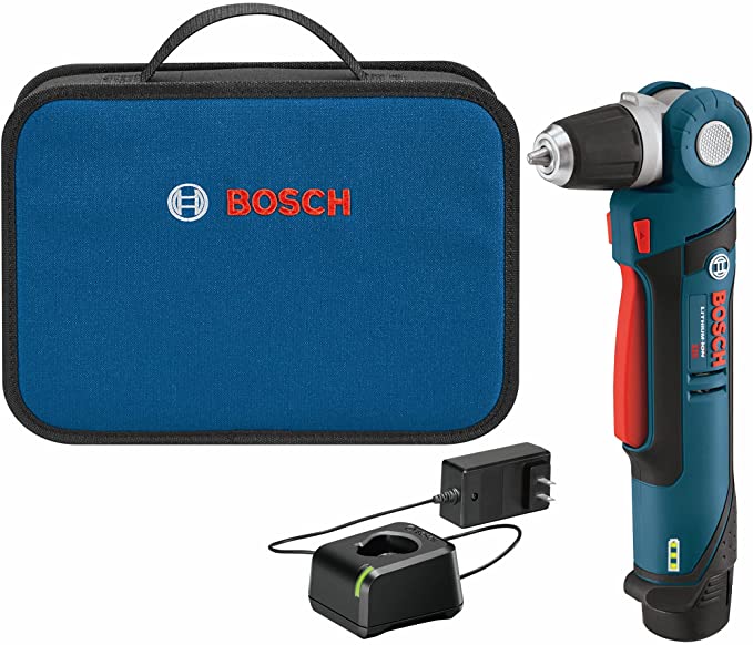 Buy BOSCH PS11-102 12-Volt Lithium-Ion Max 3/8-Inch Right Angle Drill/Driver Kit, Blue, includes (1) High Capacity Battery and Charger 