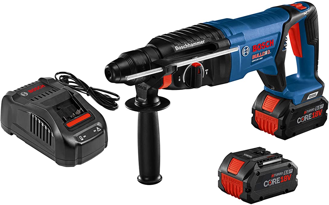 Buy BOSCH GBH18V-26DK24 18V EC Brushless SDS-plus Bulldog 1 In. Rotary Hammer Kit includes (2) CORE18V 8.0 Ah Performance Batteries. 