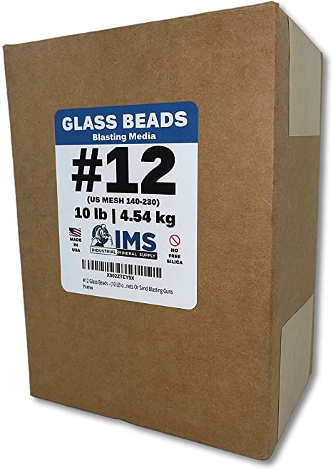 Buy Glass Beads No. 12 - (10 LBS or 4.54 kg)  - Abrasive Media for Blasting (Extra Fine)  - US Mesh 140-230 for Sand Blasting Guns or Blast Cabinets 