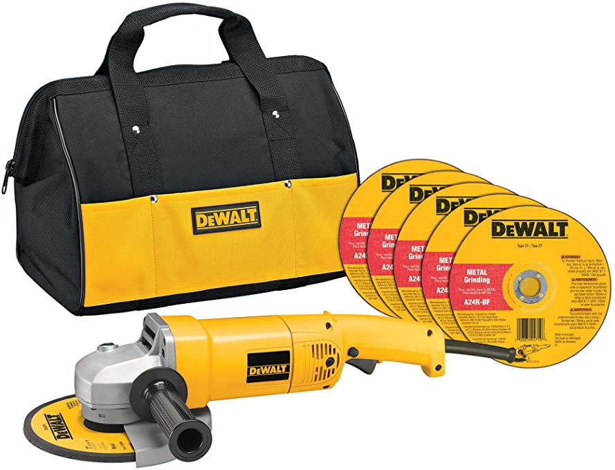 Buy 7-Inch, 13-Amp DEWALT Angle Grinder Tool Kit with Bag and Cutting Wheels (DW840K)  