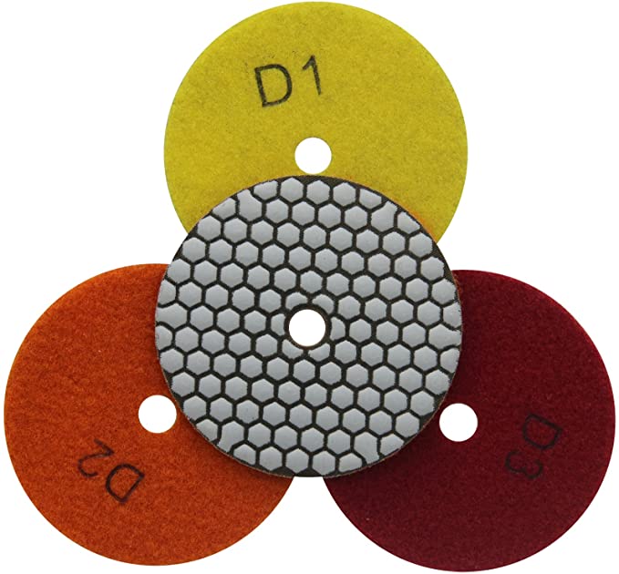 Buy 3 Inch 3-Step Flexible Dry Diamond Polishing Pads for Granite Marble by Easy Light 3 pieces per lot 