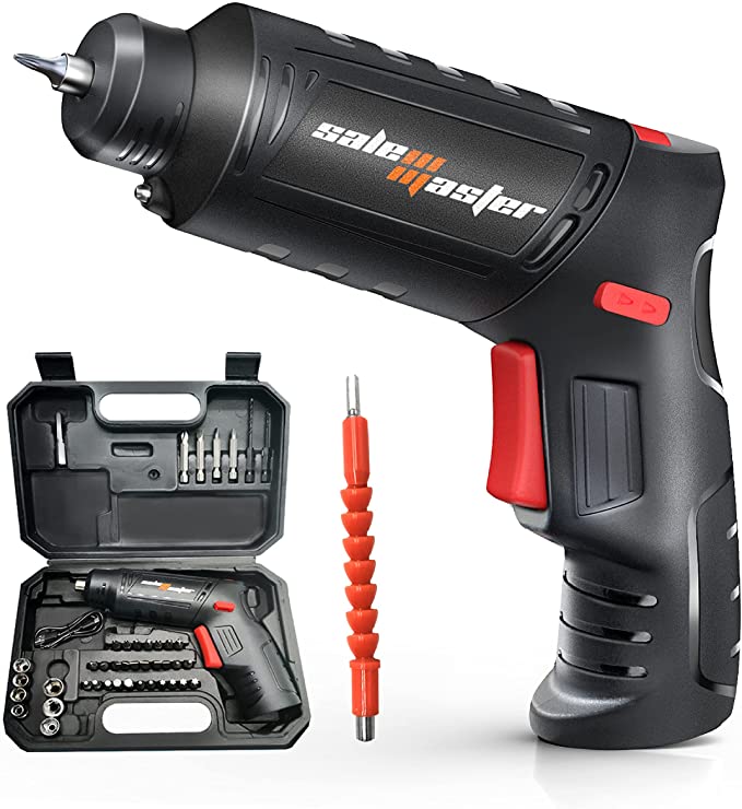 Buy 4.2V Cordless Pistol/Straight Grip Electric Screwdriver with 42-Piece Bit Set and Carrying Case 