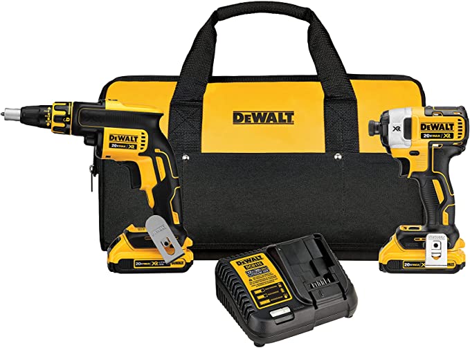 Buy DEWALT 20V MAX XR Drywall Screw Gun and Impact Driver Kit with 2.0-Amp Hour (DCK267D2)  