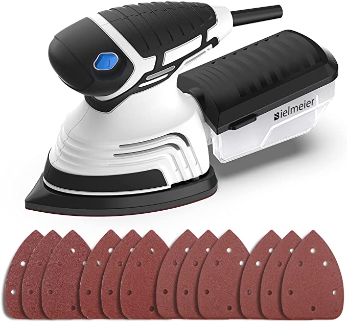 Buy Bielmeier Detail Sander, Palm Sander with 12 Sandpapers and Dust Box, 6Ft 14,000 OPM Corded Electric Sander for Woodworking Bielmeier Detail Sander, Palm Sander with 12 Sandpapers and Dust Box 