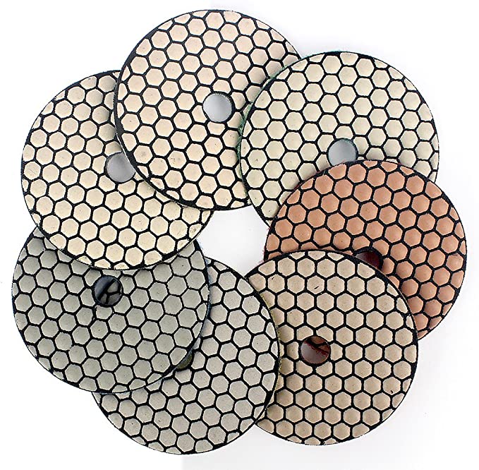 Buy Dry Diamond Polishing Pads 4 Inch for Marble Granite Concrete Stone Surface Edge Polishing (7pcs)  