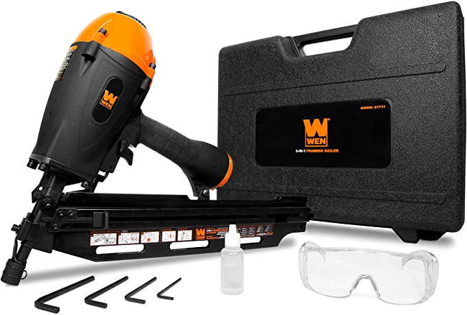 Buy WEN 61731 3-in-1 Pneumatic Framing Nailer, 21-Degree, 28-Degree, and 34-Degree with Carrying Case 