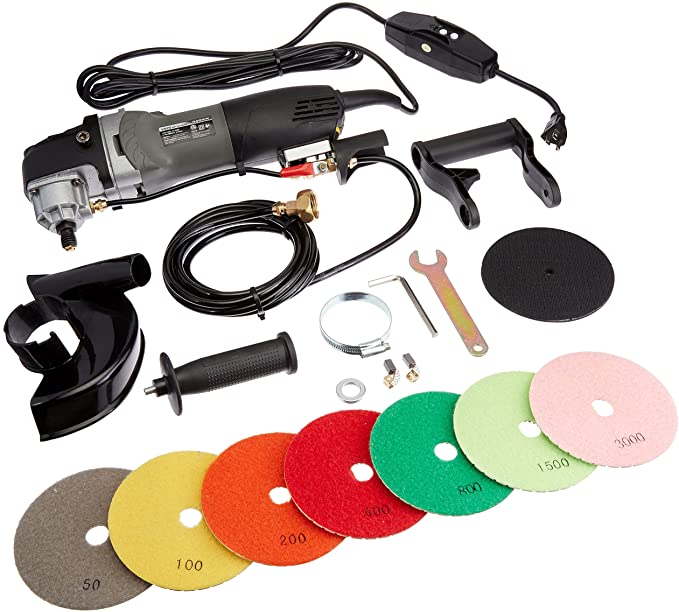 Buy Hardin HWV5GRIN Variable Speed Polisher 5 Inch Wet Polishing Kit for Concrete and Stone with Diamond Pads 