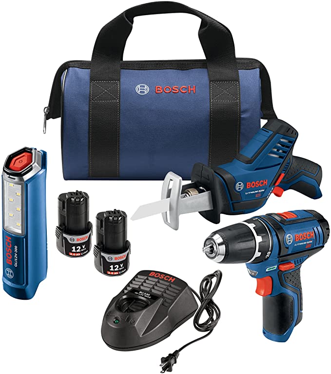 Buy BOSCH Power Tools Combo Kit GXL12V-310B22 - 12V Max 3-Tool Set Includes 3/8 In. Drill/Driver, Pocket Reciprocating Saw, and LED Worklight 