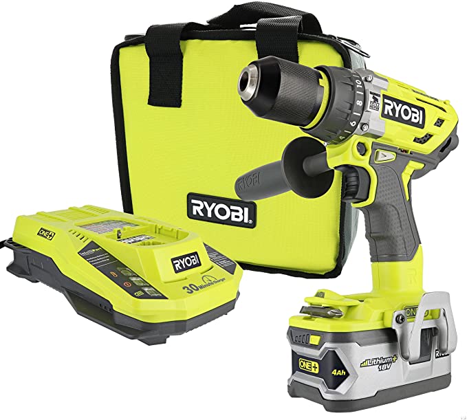 Buy Ryobi P1813 One+ 18V Lithium Ion 750 Pound Cordless Hammer Drill Power Tool Kit Ryobi P1813 One+ 18V Lithium Ion 750 Pound Cordless Hammer Drill Power Tool Kit Ryobi P1813 One+ 18V Lith (Includes Battery Charger and Bag)  