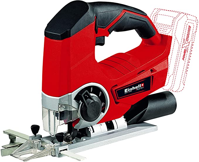 Buy Einhell TE-JS Power X-Change 18-Volt Cordless 2400-SPM Jig Saw, 1-Inch Stroke Length, with LED, Chip Guard, Soft Grip, Variable Speed, and Dust Blow-Off Function 