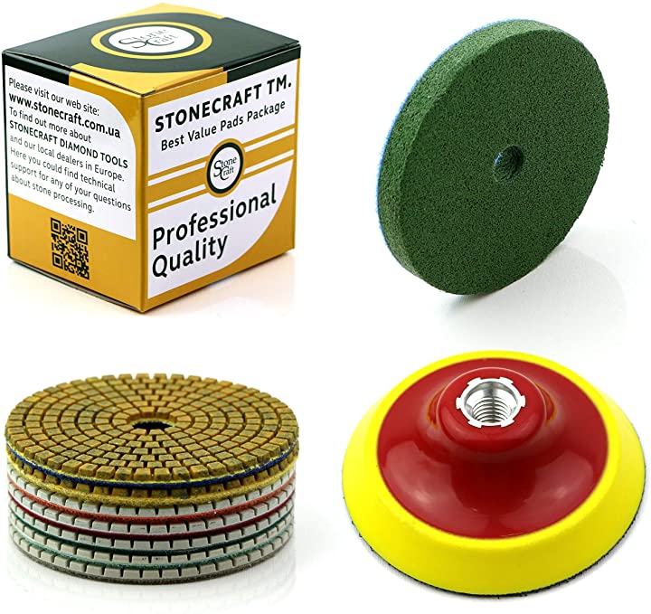 Buy Stonecraft - Universal Wet/Dry Diamond Polishing Pads 9 pcs Set 4